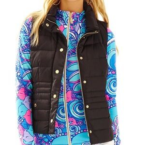 Lilly Pulitzer Isabelle Puffer Vest black sz Small